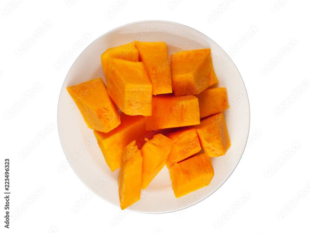 Full plate pieces of pumpkin