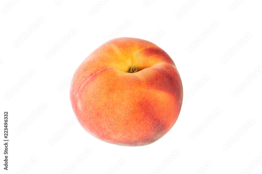 Peach fruit isolated on white background angle view Peach fruit isolated on white background angle view
