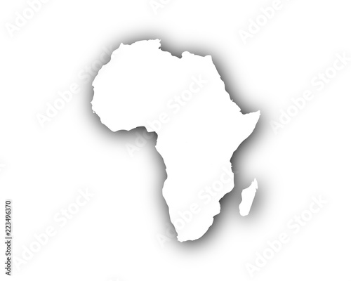 Karte von Afrika mit Schatten