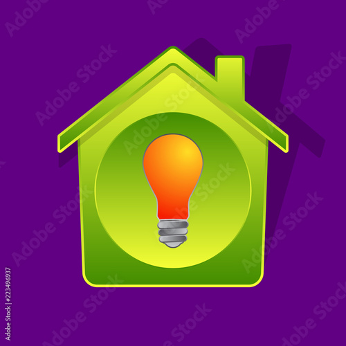 Green house and electric bulb