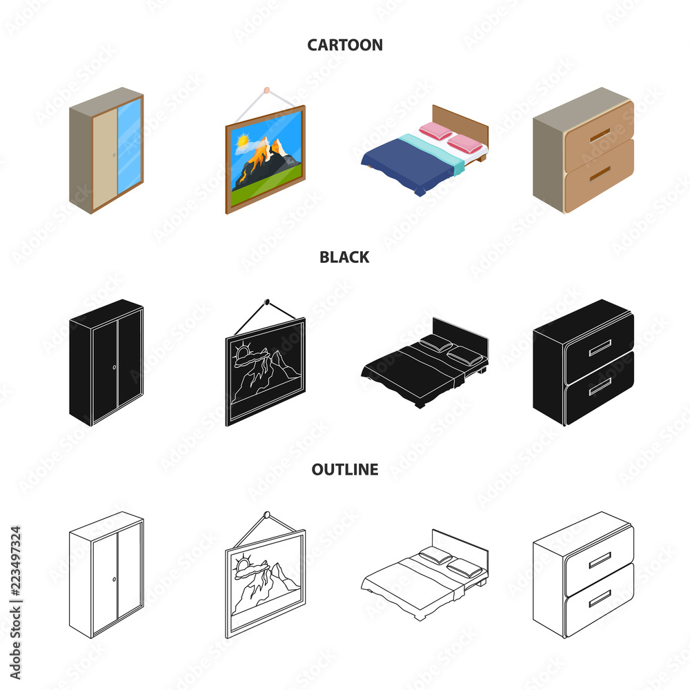 Vector design of bedroom and room logo. Set of bedroom and furniture stock vector illustration. Vector design of bedroom and room logo. Set of bedroom and furniture stock vector illustration.