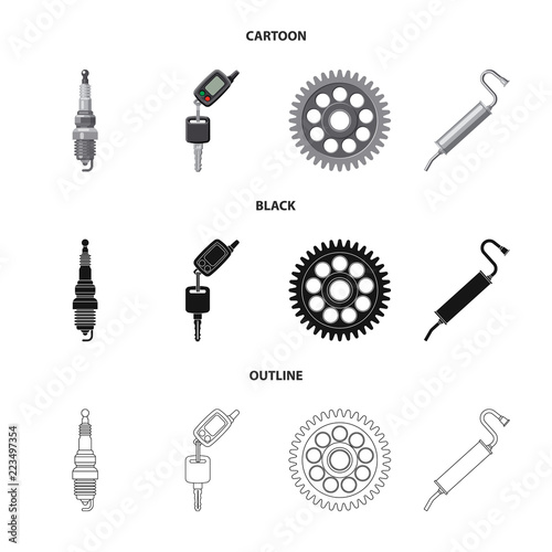 Isolated object of auto and part logo. Set of auto and car vector icon for stock.