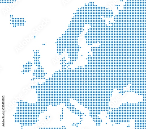 Europakarte aus blauen Punkten