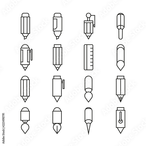 pen icons  bold line