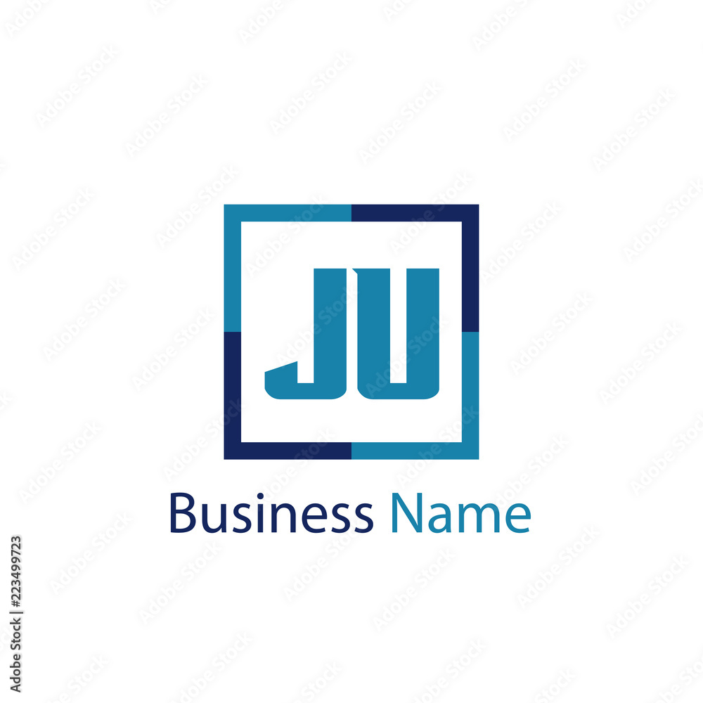 Fototapeta premium Initial Letter JU Logo Template Design