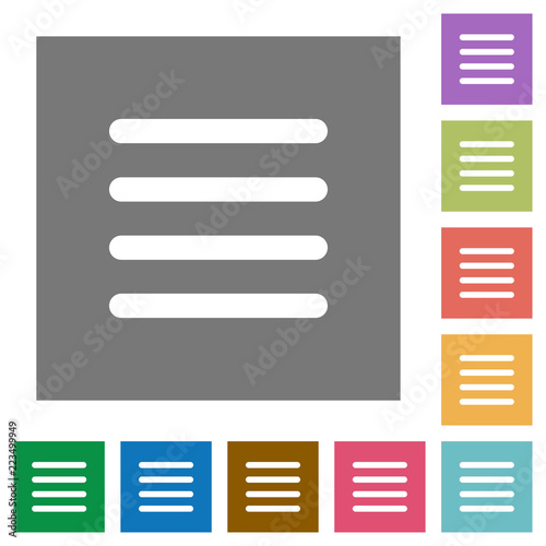 Text align justify square flat icons