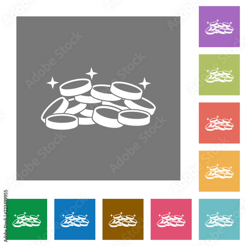 Treasure square flat icons