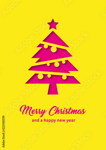 weihnachtliche Design Grußkarte mit Weihnachtsbaum und Merry Christmas