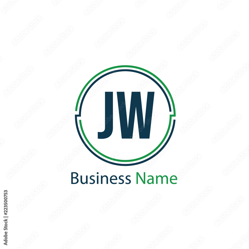 Initial Letter JW Logo Template Design