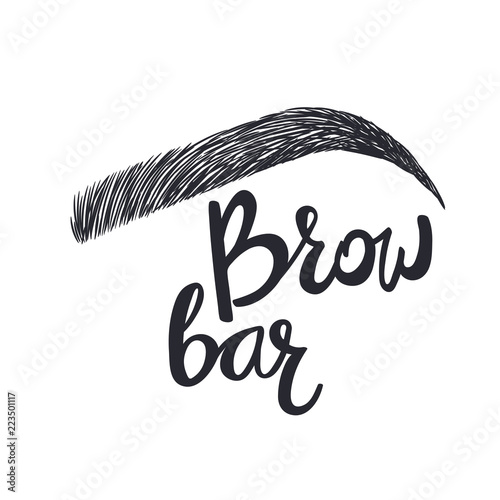 Design logo for brow bar. Brow Bar. Text and eyebrow