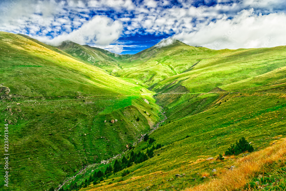 Green valleys in the Pyrenees