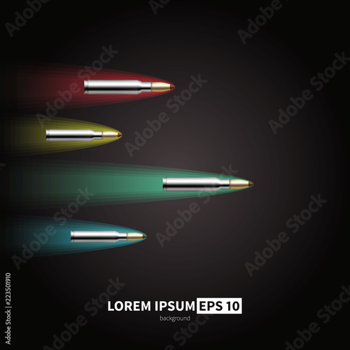 shot from a rifle. Vector illustration of a flying bullets