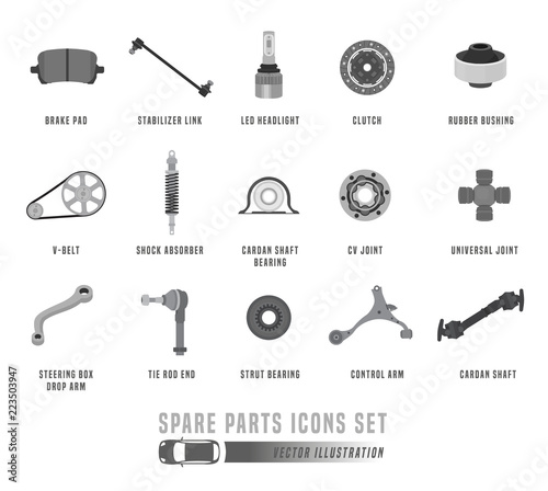 Spare Parts Icons Set