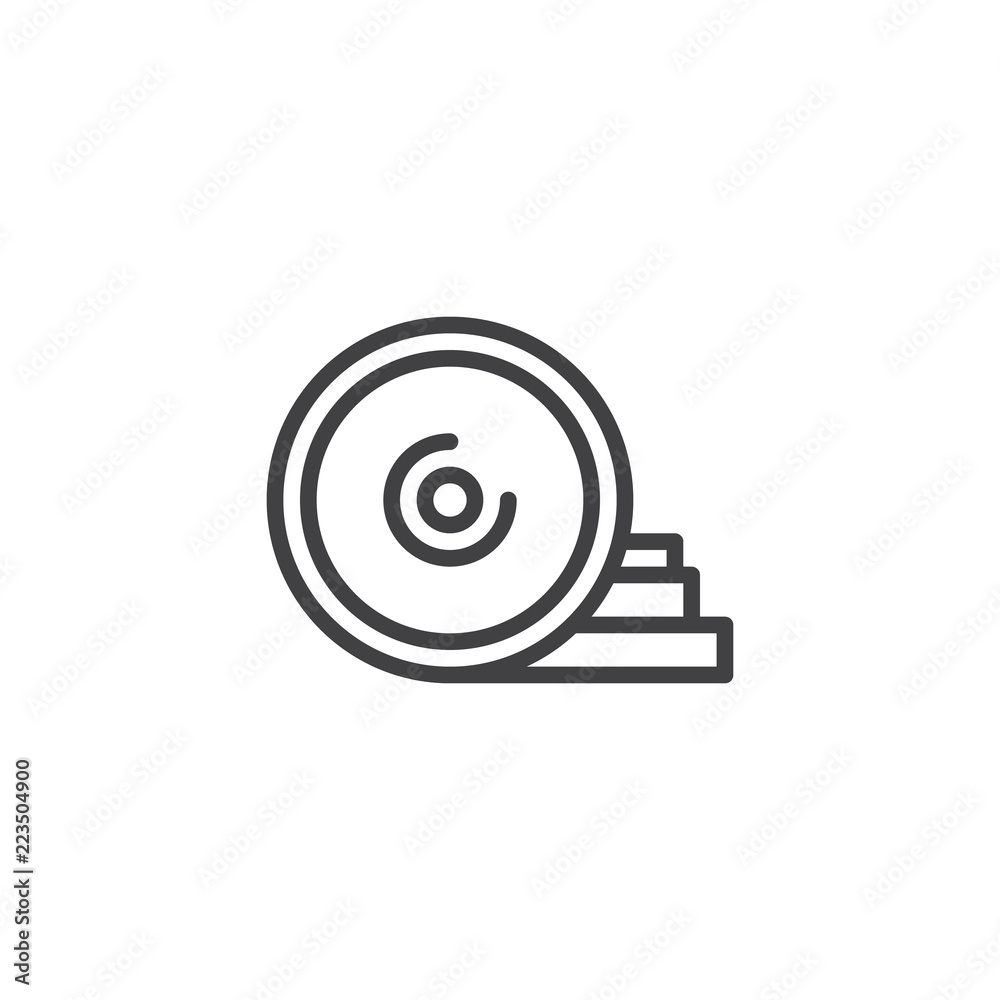 Weight plates outline icon. linear style sign for mobile concept and web design. Disk weight simple line vector icon. Symbol, logo illustration. Pixel perfect vector graphics Weight plates outline icon. linear style sign for mobile concept and web design. Disk weight simple line vector icon. Symbol, logo illustration. Pixel perfect vector graphics