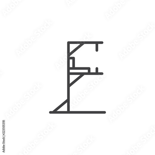 Gym station outline icon. linear style sign for mobile concept and web design. Sport equipment simple line vector icon. Symbol, logo illustration. Pixel perfect vector graphics