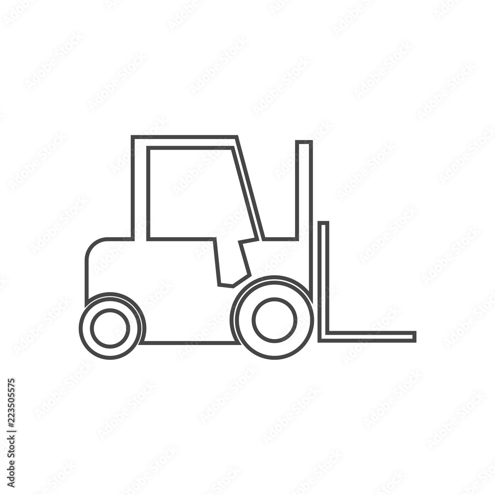 Forklift line icon Forklift line icon