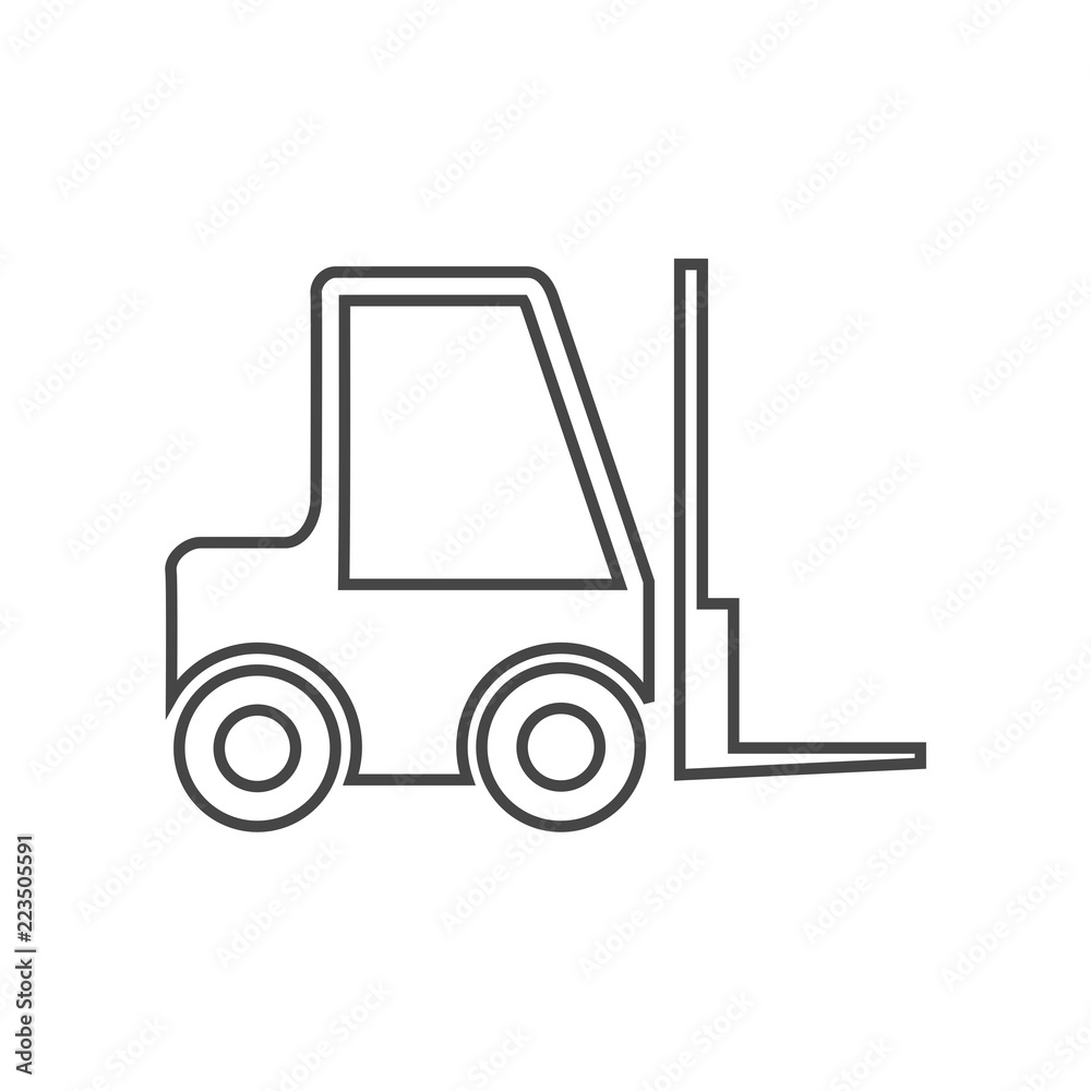 Forklift line icon 