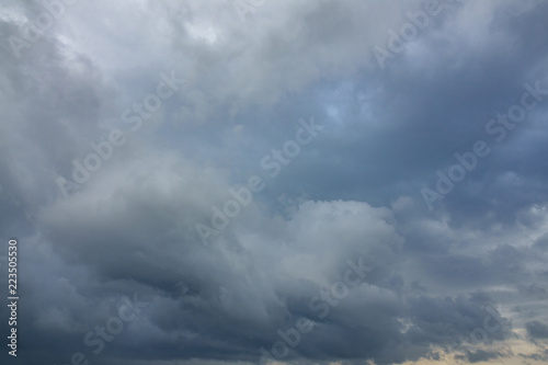 Cloudy sky background with dark blue clouds