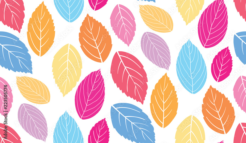 Color leaves pattern background