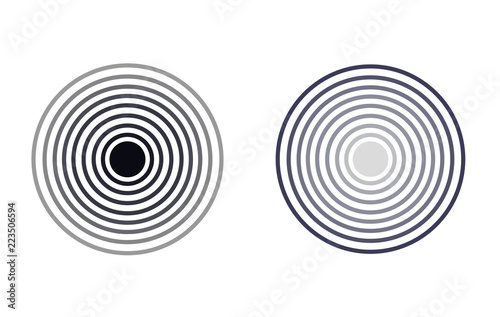 Vector Radar Icons, Monochrome Circles, Isolated Illustrations.