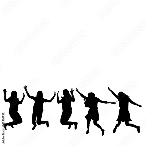  silhouette set of girl jumping