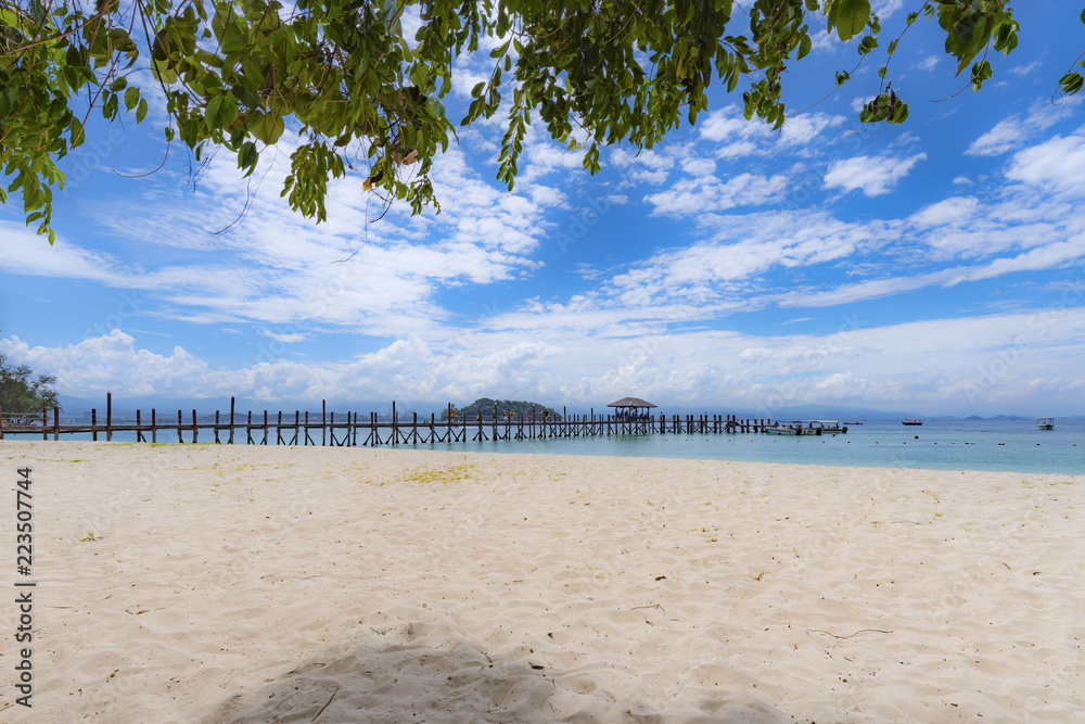 Beach on the Manukan Island, Sabah, Malaysia.