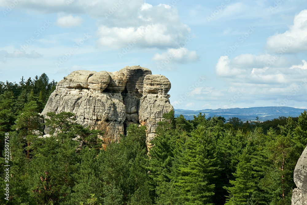 sandstone rock near Hruba Skala renaissance castle sandstone rock near Hruba Skala renaissance castle