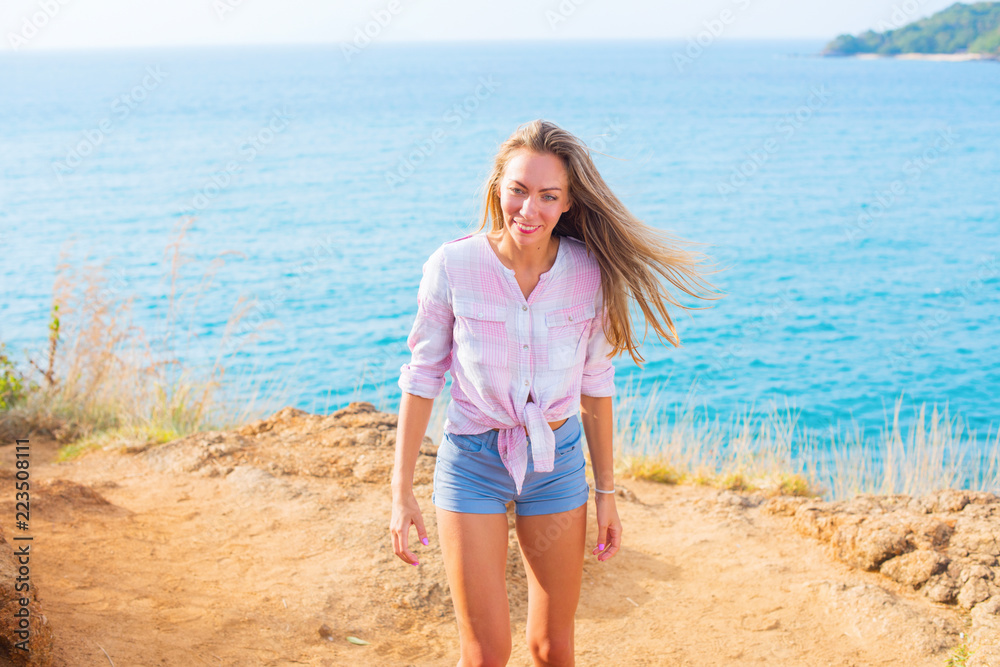 portrait happy smiling blonde girl having fun portrait happy smiling blonde girl having fun