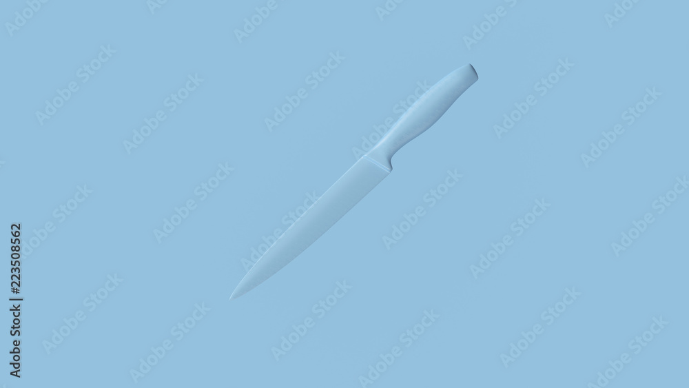 Pale Blue Knife 3d illustration 3d rendering	