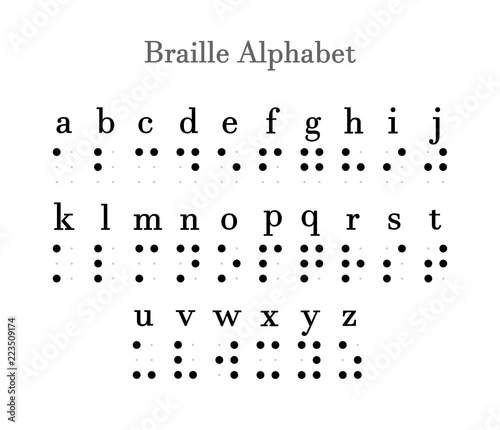 Braille alphabet a-z letters - isolated vector illustration