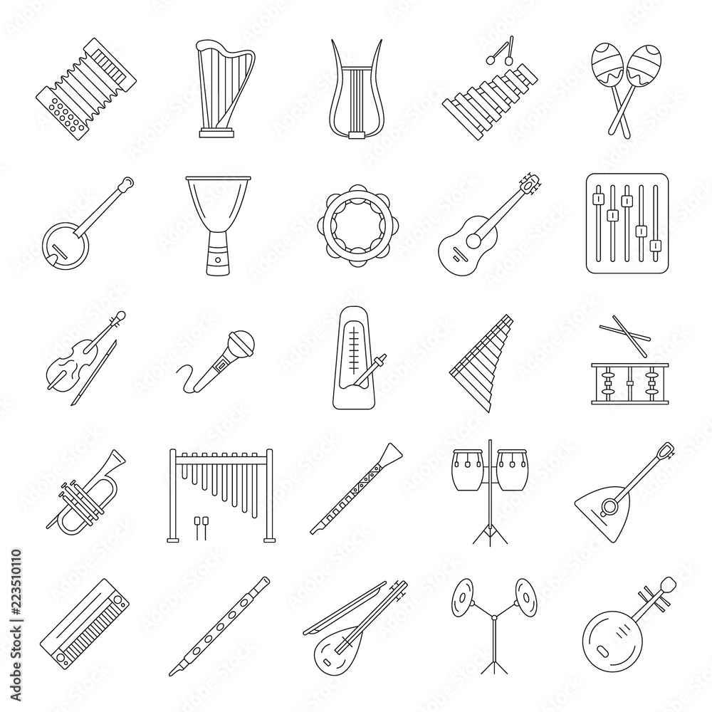 Obraz premium music instruments. Vector icons