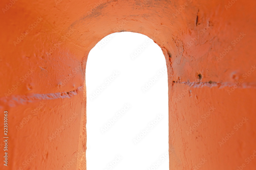 Fototapeta premium Orange wall tunnel