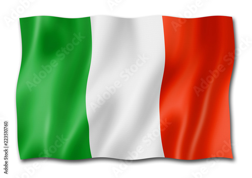 Fotografie Italian flag isolated on white