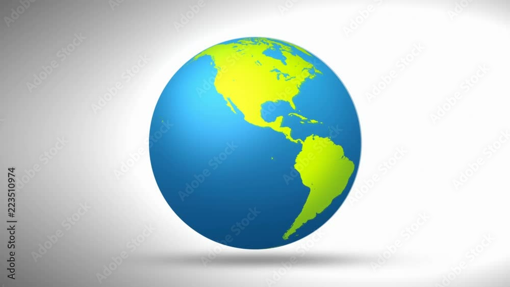 rotating green planet earth globe