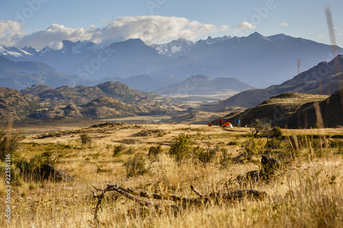 View of Lago Jeinimeni National Reserve against cloudy sky photo