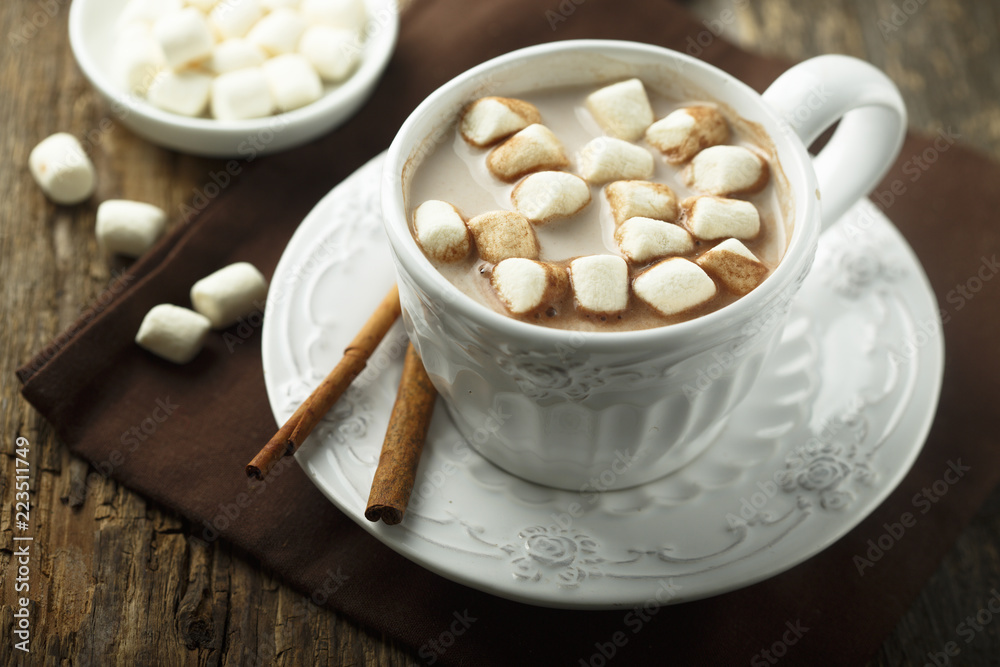 Hot chocolate with marshmallow