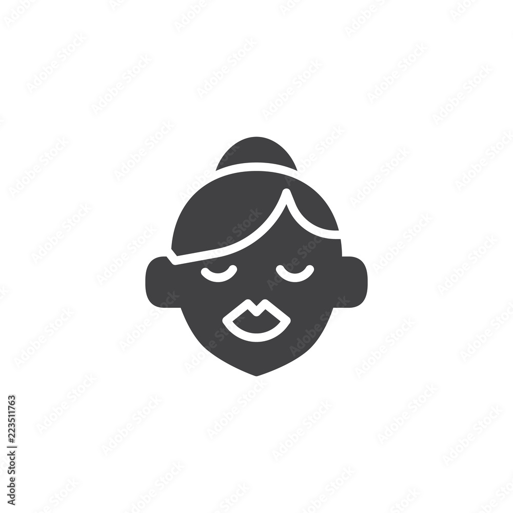 Make up face vector icon. filled flat sign for mobile concept and web design. Woman head simple solid icon. Symbol, logo illustration. Pixel perfect vector graphics