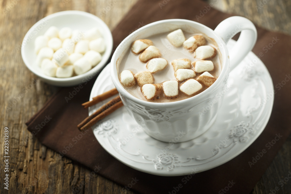 Hot chocolate with marshmallow Hot chocolate with marshmallow
