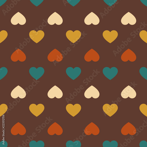 Vintage hearts seamless pattern, vector illustration