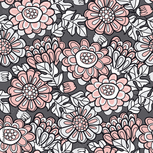 Hand drawn naive autumn flo...