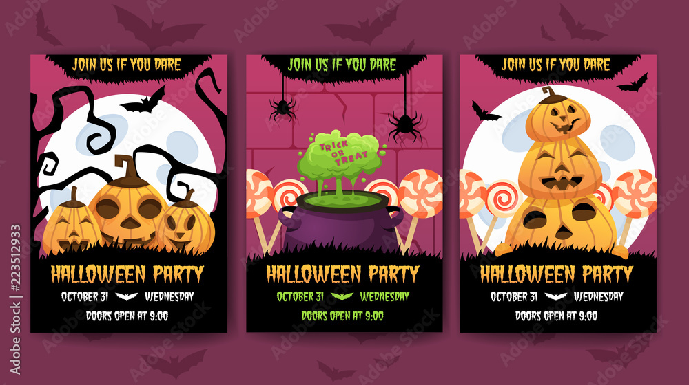 Happy halloween invitation posters Happy halloween invitation posters