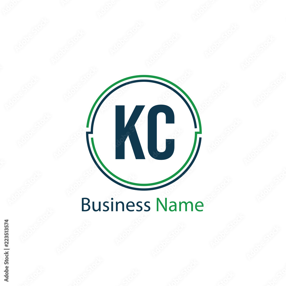 Initial Letter KC Logo Template Design