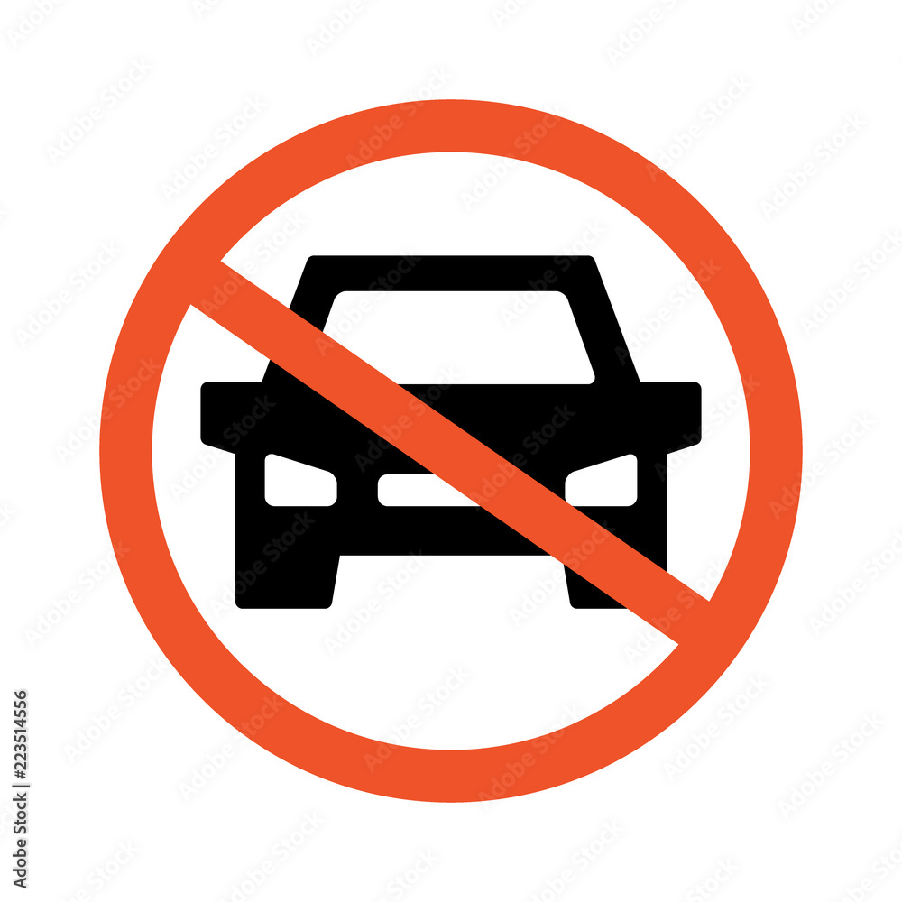 No cars. Road and traffic jam symbol and sign. Prohibiting thoroughfare for all motor vehicles. No cars. Road and traffic jam symbol and sign. Prohibiting thoroughfare for all motor vehicles.