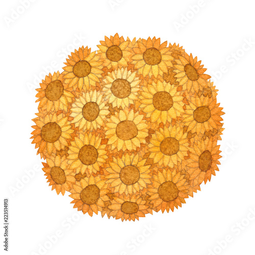 Sunflower Ball Watercolor i...
