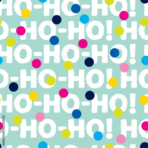 New year seamless pattern. Ho-ho-ho! Seamless pattern can be used for wallpaper, pattern fills, web page background, surface textures.