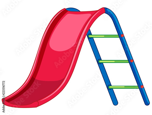 Red slide playground equipment
