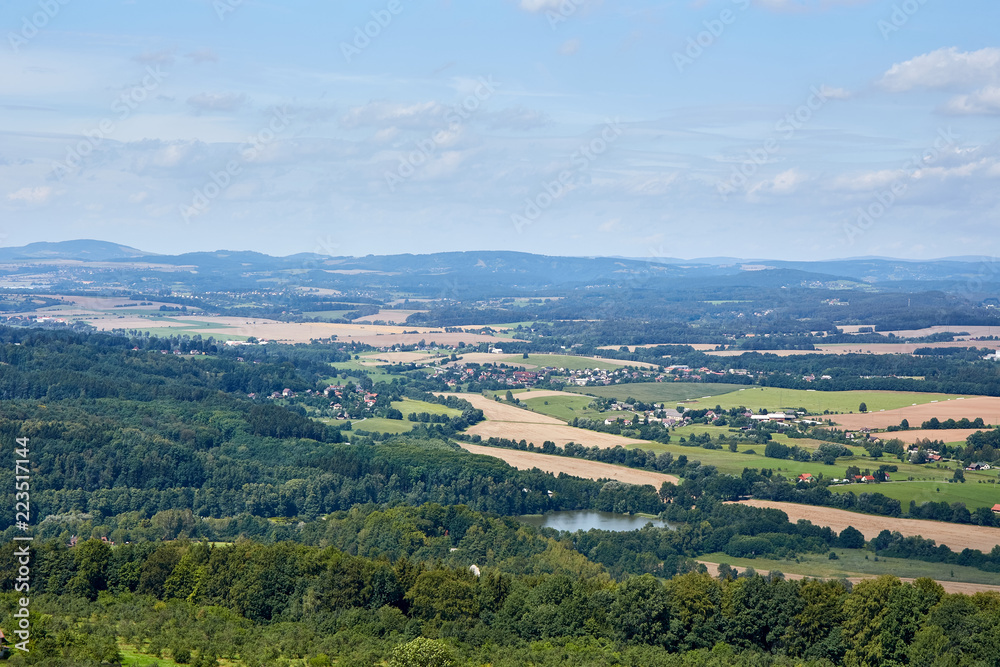 Obraz premium view of the landscape from castle Trosky