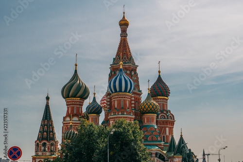 Domes of St. Basil Cathedral on Red Square  Moscow