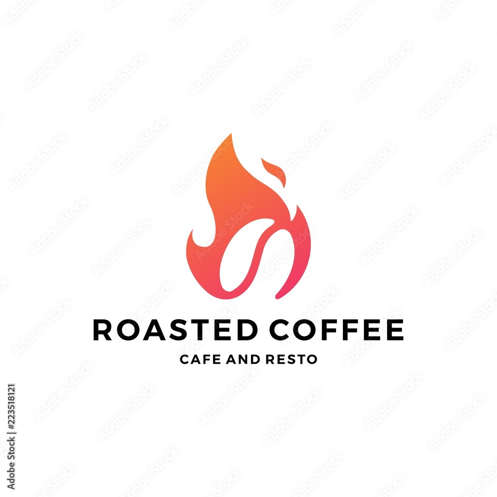 fire flame hot roasted coffee logo icon fire flame hot roasted coffee logo icon