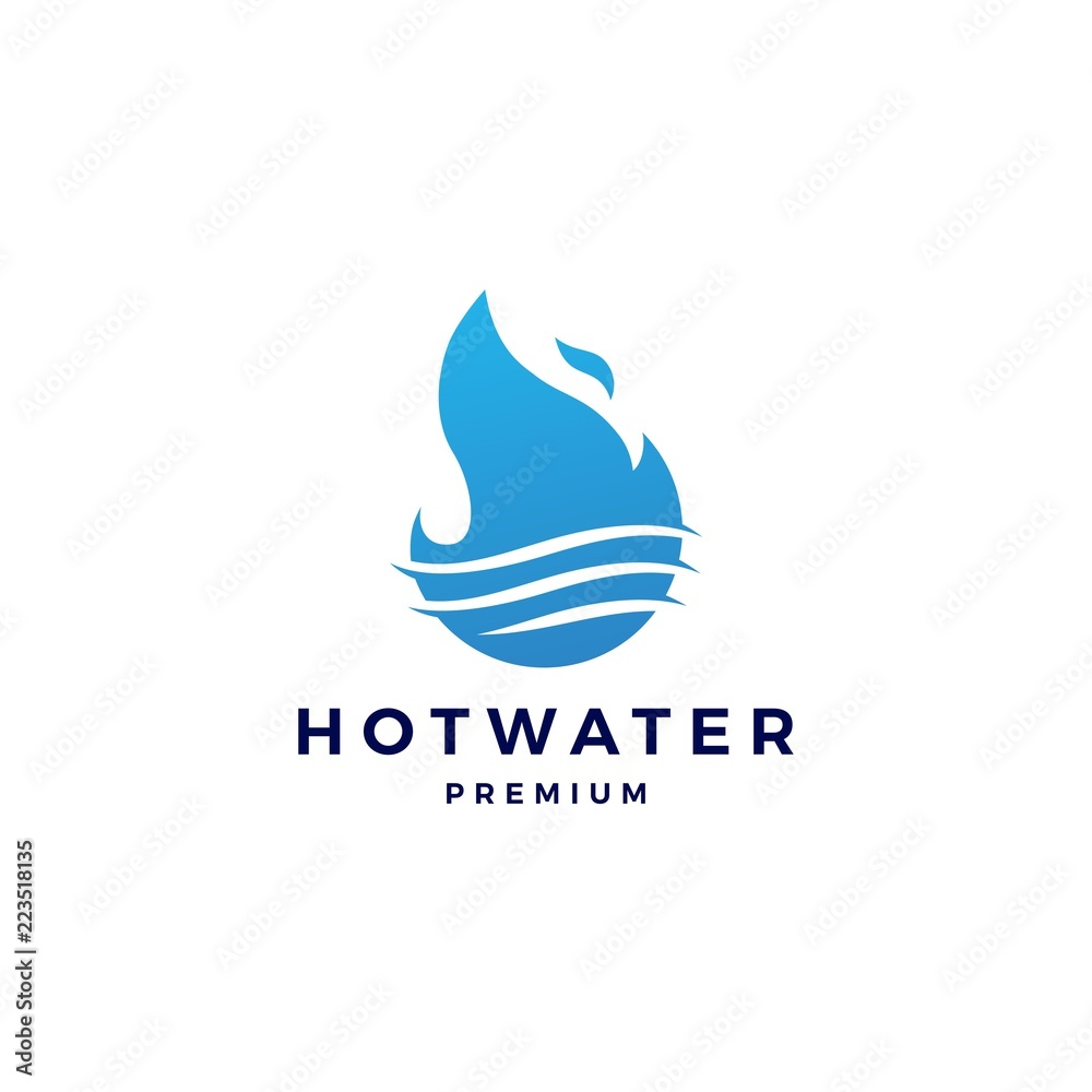 fire flame hot water logo icon fire flame hot water logo icon